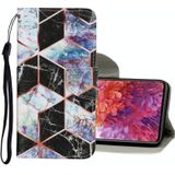 For Samsung Galaxy S20 FE 5G / S20 Lite Coloured Drawing Pattern Horizontal Flip PU Leather Case with Holder & Card Slots & Wallet & Lanyard(Black Marble)