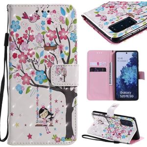 For Samsung Galaxy S20 FE 3D Painting Horizontal Flip Leather Case with Holder & Card Slot & Lanyard(Girl Under The Tree)