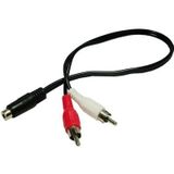 3.5mm female stereo jack to 2 male RCA plugs cable  Length: 38cm