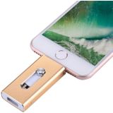 RQW-02 3 in 1 USB 2.0 & 8 Pin & Micro USB 128GB Flash Drive  for iPhone & iPad & iPod & Most Android Smartphones & PC Computer(Gold)