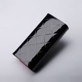 Cowhide Leather Wallet Luxury Design Ladies Party Clutch Patent Leather Purses Long Card Holder(Black)