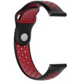 Double Colour Silicone Sport Wrist Strap for Huawei Watch Series 1 18mm(Black Red)