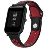 Double Colour Silicone Sport Wrist Strap for Huawei Watch Series 1 18mm(Black Red)