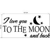 I Love You To The Moon Stars And Moon Cartoon Children Room English Rumors Wall Stickers