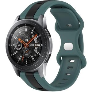 Voor Samsung Galaxy Watch 46 mm 22 mm vlindergesp tweekleurige siliconen horlogeband (groen + zwart)