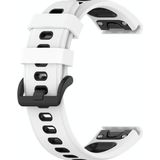 22mm Quick Release Two-Color Silicone Strap voor Garmin Fenix 7 / Epix (White Black)