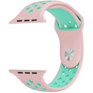For Apple Watch Series 1 & Series 2 & Nike+ Sport 38mm Fashionable Classical Silicone Sport Watchband(Pink + Green)