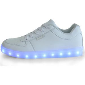 Kinderen lichtgevende laag uitgesneden schoenen USB opladen LED lichtgevende schoenen  grootte: 34 (wit)