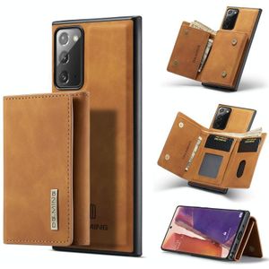For Samsung Galaxy Note20 DG.MING M1 Series 3-Fold Multi Card Wallet + Magnetic Back Cover Shockproof Case with Holder Function(Brown)