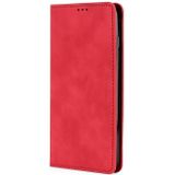 For Motorola Moto G52 4G/G82 5G Skin Feel Magnetic Horizontal Flip Leather Phone Case(Red)