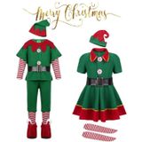Kerst Groen Elf Cosplay Kostuum Chris Kerstman Kostuum Set  Maat: 80cm (Mannelijk)