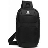 Ozuko 9270 Men Outdoor Anti-Theft Chest Bag Multifunctional Waterproof Messenger Bag with External USB Charging Port(Black)