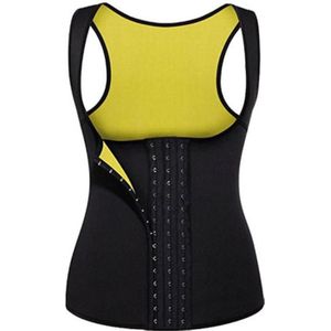 U-neck Breasted Body Shapers Vest Weight Loss Waist Shaper Corset  Size:XXL(Black Yellow)