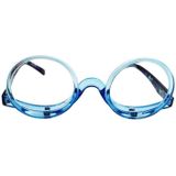 Make-up Vergrootglas Presbyope Bril Flip Swivel Leesbril  Graad: +100 (Blauw Frame)
