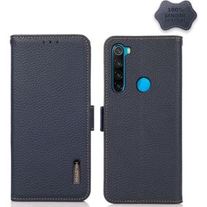 Voor Xiaomi Redmi Note 8 2021 Khazneh Side-Magnetic Litchi Echt leer RFID-telefoonhoesje