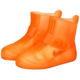 Fashion Integrated PVC Waterproof  Non-slip Shoe Cover with Thickened Soles Size: 34-35(Orange)