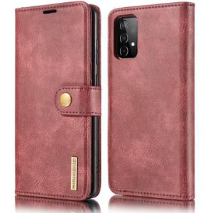 For Samsung Galaxy A52 5G DG.MING Crazy Horse Texture Flip Detachable Magnetic Leather Case with Holder & Card Slots & Wallet(Red)
