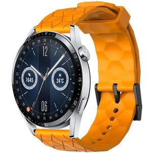 Voor Huawei Watch GT3 42 mm 20 mm voetbalpatroon effen kleur siliconen horlogeband