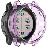For Garmin Fenix 6S / 6S Pro Smart Watch Half Coverage TPU Protective Case(Transparent Purple)