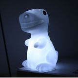 3 PCS Eco-friendly Silicone LED Dinosaur Colorful Soft Light Home Electronic Night Light(White)