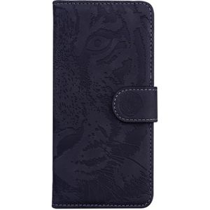 Voor iPhone 8 Plus / 7 Plus Tiger Embossing Patroon Horizontaal Flip Lederen Hoesje met Holder & Card Slots & Wallet(Zwart)