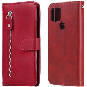 For Google Pixel 5 XL / Pixel 4a 5G Fashion Calf Texture Zipper Horizontal Flip Leather Case with Holder & Card Slots & Wallet(Red)