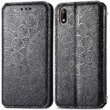 For Wiko Jerry 4 Blooming Mandala Embossed Pattern Magnetic Horizontal Flip Leather Case with Holder & Card Slots & Wallet(Black)