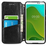 For Wiko Jerry 4 Blooming Mandala Embossed Pattern Magnetic Horizontal Flip Leather Case with Holder & Card Slots & Wallet(Black)