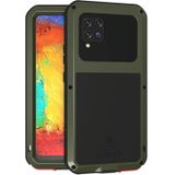 For Samsung Galaxy A42 LOVE MEI Metal Shockproof Waterproof Dustproof Protective Case with Glass(Army Green)