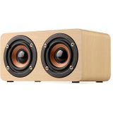 W5+ Wooden Wireless Bluetooth Speaker(Light Yellow)