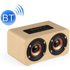 W5+ Wooden Wireless Bluetooth Speaker(Light Yellow)