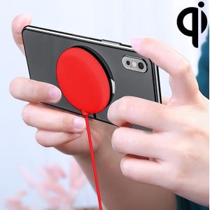 W1 10W Portable Suction Cup Mobile Phone Fast Charging Wireless Charger  Suitable for iPhone 8 / X  Length: 1.5m(Red)