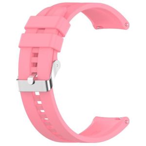 For Huawei Watch GT 2 46mm Silicone Replacement Wrist Strap Watchband with Silver Buckle(Pink)