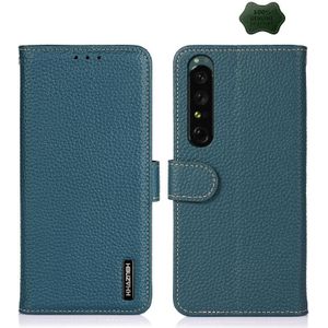 Voor Sony Xperia 1 IV KHAZNEH Litchi echt lederen telefoonhoesje