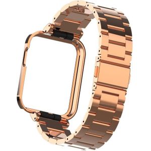 Voor Xiaomi Mi Watch Lite / Redmi Horloge Three-Bead Metal Watchband (Rose Gold)