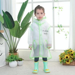 Carton Children Raincoat With Schoolbag Seat Poncho  Size: M(Frog )