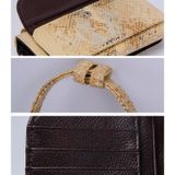 Ladies Snake Sequins Print Wrist Bag Multifunctional Chain One-Shoulder Diagonal Wallet(Rice White)