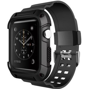 For Apple Watch 3 / 2 / 1 Generation 38mm All-In-One Silicone Strap(Black)