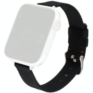 Woven Canvas Nylon Wrist Strap Watch Band For Series 6 & SE & 5 & 4 40mm / 3 & 2 & 1 38mm(Black)