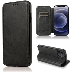 Knight Magnetic Suction Leather Phone Case For iPhone 12 mini(Black)