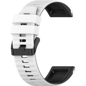 Voor Garmin Fenix 6x Pro 26mm Silicone Mixing Color Watch Strap (White + Black)