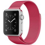 For Apple Watch Series 5 & 4 40mm / 3 & 2 & 1 38mm Milanese Loop Magnetic Stainless Steel Watchband(Bright Pink)