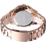 SKMEI 1538 Multi-Function Time Large Dial Steel Belt Men  Casual Sports Electronic Watch(Rose Gold-Steel Belt)