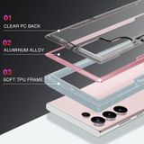 Voor Samsung Galaxy S23 Ultra 5G iPAKY Thunder-serie aluminium frame + TPU-bumper + doorzichtige pc-schokbestendige telefoonhoes (roségoud)