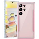 Voor Samsung Galaxy S23 Ultra 5G iPAKY Thunder-serie aluminium frame + TPU-bumper + doorzichtige pc-schokbestendige telefoonhoes (roségoud)