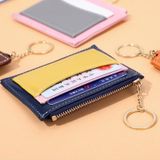 3 stks Mannen en vrouwen Draagbare Simple Card Holder Coin Purse PU-portemonnee met sleutelhanger