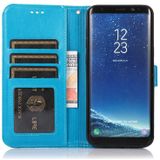 For Samsung Galaxy S8+ Skin Feel Embossed Sunflower Horizontal Flip Leather Case with Holder & Card Slots & Wallet & Lanyard(Blue)