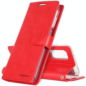 For Samsung Galaxy S20 FE GOOSPERY BLUE MOON Crazy Horse Texture Horizontal Flip Leather Case With Bracket & Card Slot & Wallet(Red)