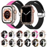 Voor Apple Watch Series 2 38 mm magnetische opvouwbare lederen siliconen horlogeband (Crazy Horse Brown)