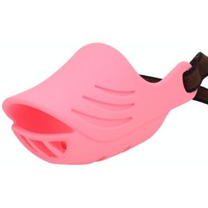 Dog Muzzle Cover Tedike Fund Fur Dog Muzzle Cover Anti-Bite Mouth Cover Silicone Supplies  Specification: M(Pink)